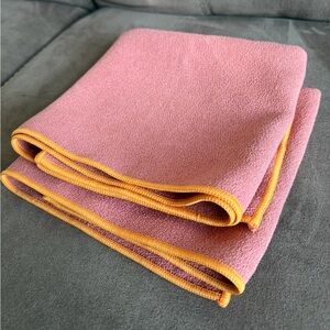 Peach and Orange Microfiber yoga face Towel - set of 2